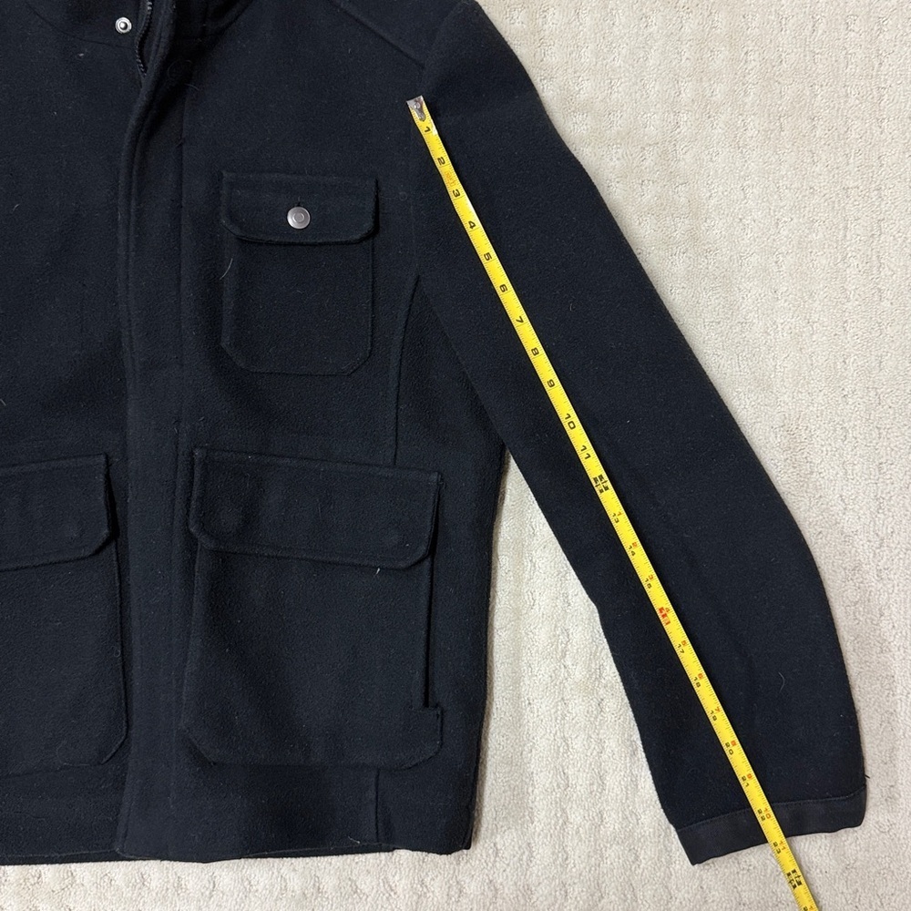Tristan Black Military Field Jacket with Stand Collar, Large - Picture 8 of 10